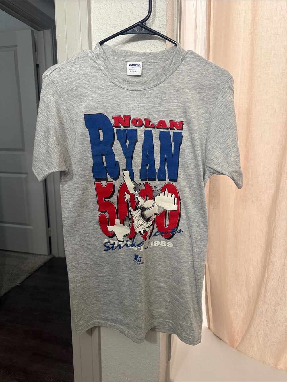 STARTER Gray Nolan Ryan 500 Strikeouts Graphic Tee